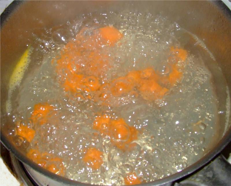 dés de carottes bouillis