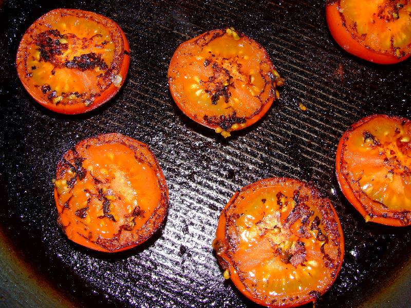 tomates retournées côté peau