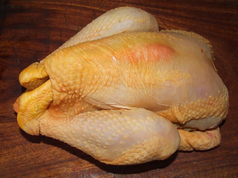 poulet jaune du gers prêt à cuire