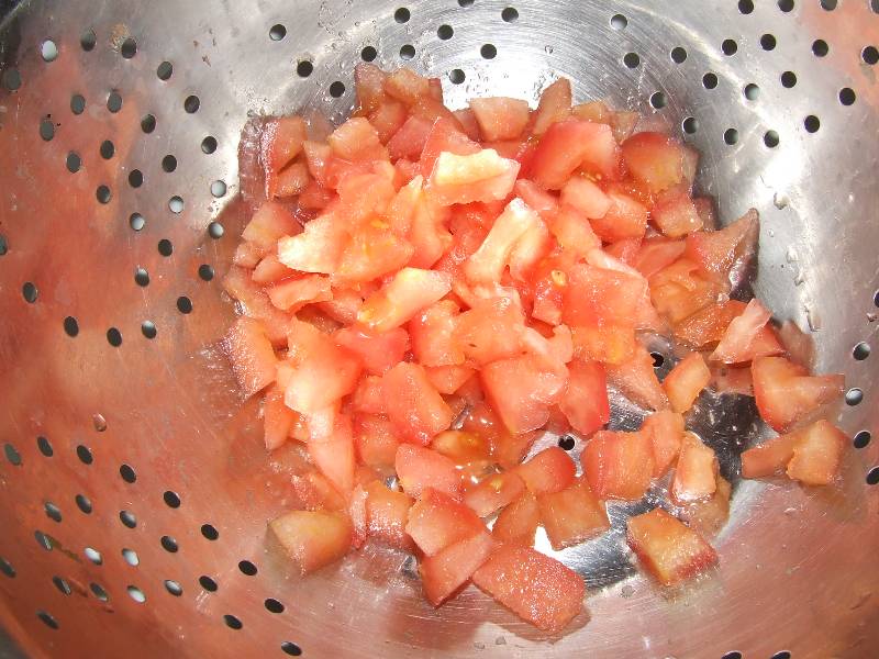 tomate concassée salée à dégorger